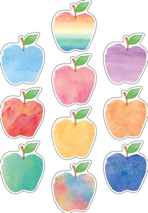 Watercolor Apples Accents - TCR5611 | Teacher Created Resources