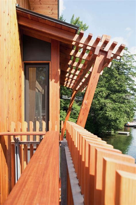 Wooden Pergola as Exterior Design in Small Boathouse Design | Home Design and Decoration
