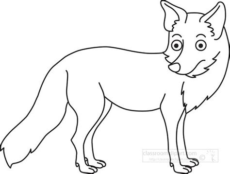 Fox Clipart-fox animal black outline clipart