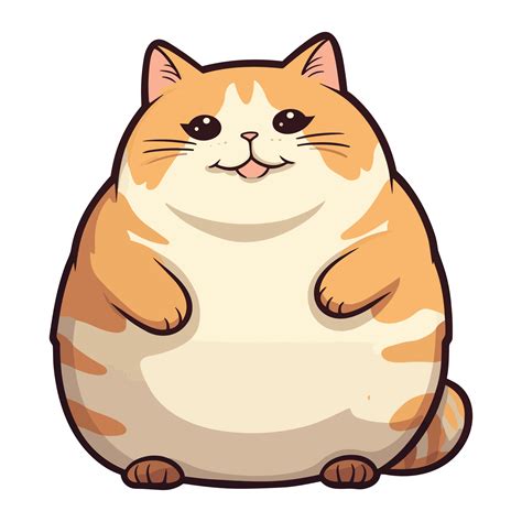 Cute fat cat sticker design, Funny crazy cartoon illustration 26721586 PNG