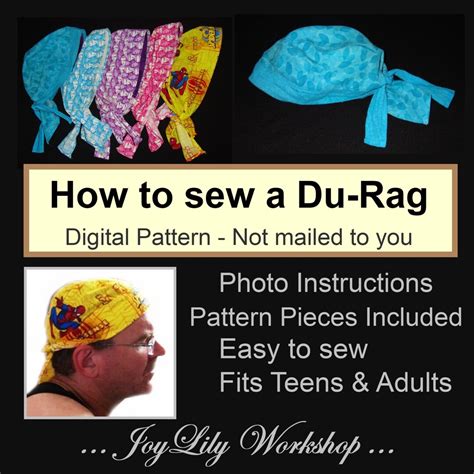 How to Sew a Du-rag, PDF Instructions With Color Photos and Includes ...