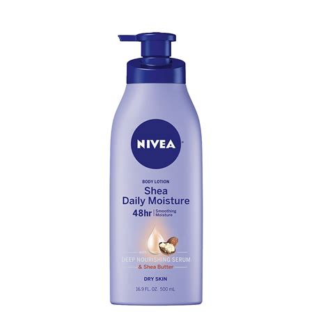 NIVEA Shea Daily Moisture Body Lotion, Dry Skin Lotion with Shea Butter, 16.9 Fl Oz Pump Bottle ...