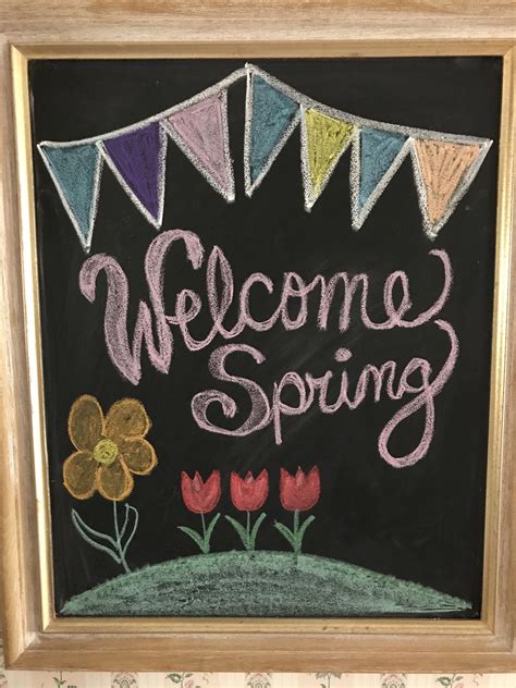 Welcome Spring Free Chalkboard Printable - vrogue.co