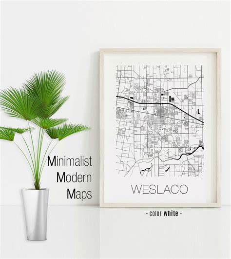 Weslaco Texas Weslaco TX Map Weslaco Map Weslaco Print - Etsy