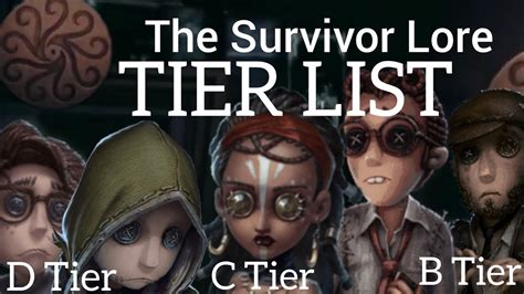 (1/7)The Identity V Survivor Lore Tier List - YouTube