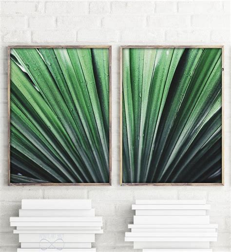 Palm Leaf PrintsTropical Wall ArtSet Of 2 Tropical Leaf | Etsy ...