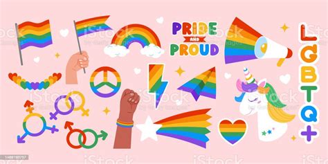 Lgbtq Community Pride Month Celebration Icon Set Sign Vector Illustration Stock Illustration ...