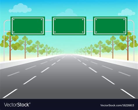 Blank road sign on highway Royalty Free Vector Image