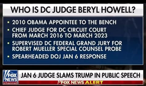 Unhinged DC Judge Beryl Howell Who Is Assisting Jack Smith in His Political Assassination of ...