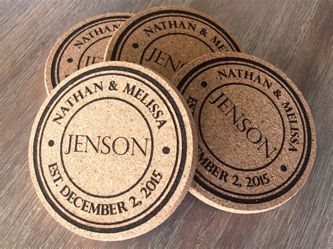 Personalized Thick Cork Coasters – Set of 4 | Qualtry