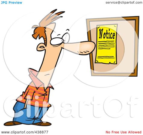 Royalty-Free (RF) Clip Art Illustration of a Cartoon Man Reading A Notice by toonaday #438877