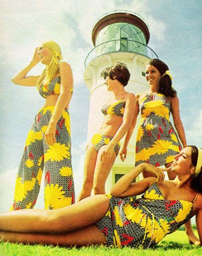 seventeen magazine 1970s beach fashion bathing suit dress pants crop ...