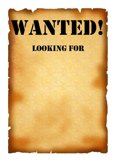 Wanted Poster Printable Template