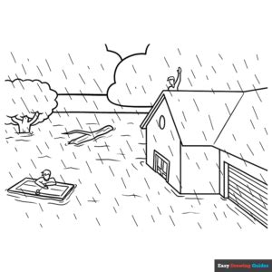 Flood Coloring Page | Easy Drawing Guides