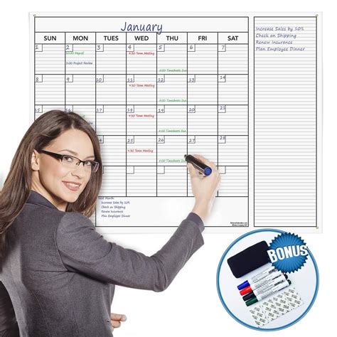 Office Supplies Planning Boards X Large Dry Erase Wall Calendar 24x 36 ...