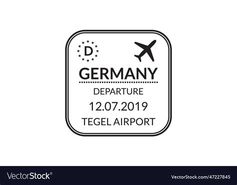 Germany passport stamp visa stamp for travel Vector Image