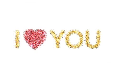 Premium Vector | I love you message and heart golden glitter design.