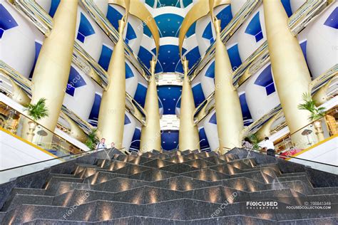 United Arab Emirates, Dubai, Burj el Arab, Lobby of 7-star hotel ...