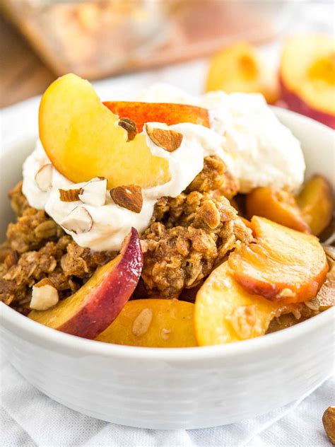 Peach Crisp Recipe with Fresh Peaches | Plated Cravings