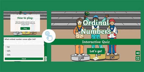 Ordinal Numbers Interactive Sorting Game (teacher made)