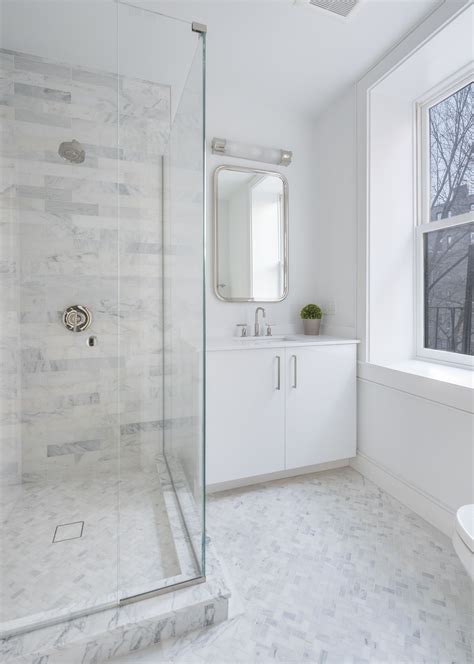 White marble guest bathroom | White marble tile bathroom, White marble ...