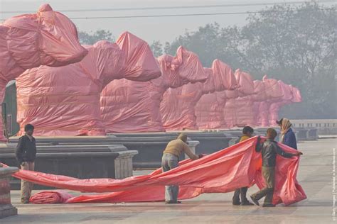 Elephant Statues Of BSP Party Symbol Covered Ahead Of State Elections ...