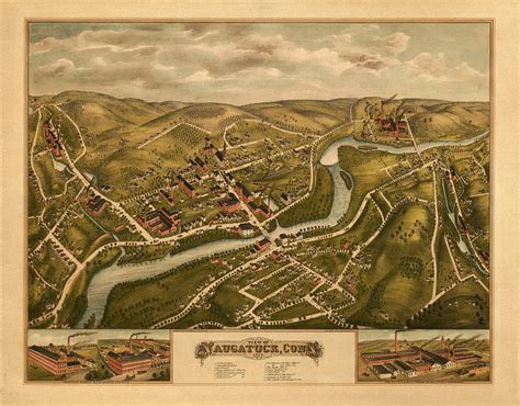 Map Of Naugatuck 1877 Photograph by Andrew Fare - Fine Art America