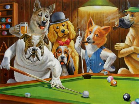 Dogs Playing Pool Wallpapers - Wallpaper Cave