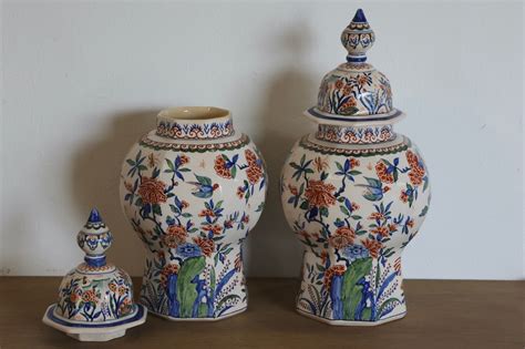 Pair of 1920s Delft Pottery Vases - Ceramics