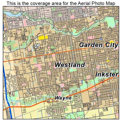 Aerial Photography Map of Westland, MI Michigan