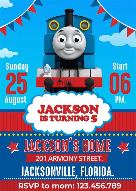 Thomas the Train Birthday Invitation - oscarsitosroom | Train birthday invitations, Train ...