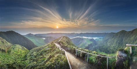 Mountain Landscape Ponta Delgada Island, Azores Portugal Stock Image - Image of atlantic, forest ...