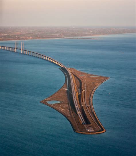 Sweden and Denmark Bridge | 風景, 道路, 航空写真