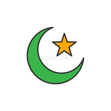 Islam Symbol. Crescent Moon and Star Stock Illustration - Illustration ...