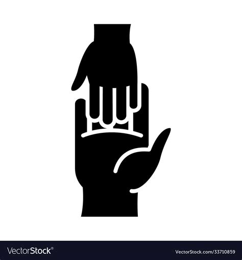 Kid hand and adult touching silhouette style Vector Image