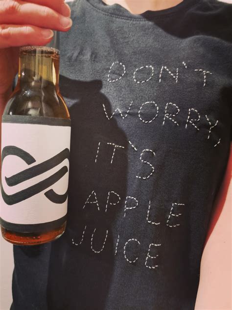 When you're too poor to buy the merch, but you really want to wear that apple juice. 100% ...