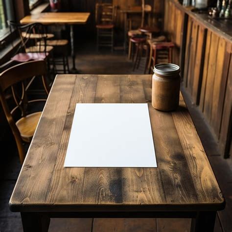 Premium AI Image | HyperRealistic Paper Mockup on Light Wood Table