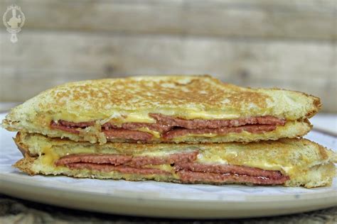 Fried Bologna Grilled Cheese Sandwich | Through the Cooking Glass