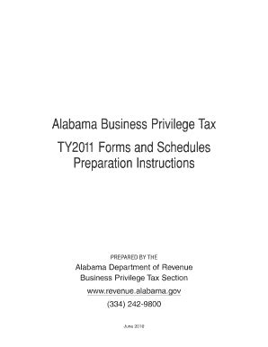 Alabama Department Of Revenue Business Privilege Tax Return Form - Fill ...