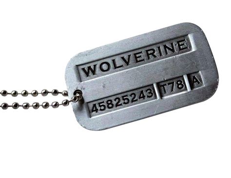 'WOLVERINE' Logan Military Dog Tags Cosplay Costume Prop Replica ...