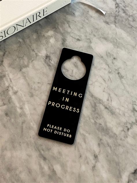 Meeting In Progress Door Knob Hanger Sign Online Virtual | Etsy