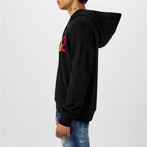 DSQUARED2 | Logo Hoodie | Men | Black 900 | Flannels