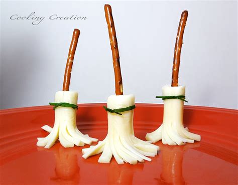 Cooking Creation: Witch's Broomstick Halloween Cheese & Pretzel Snacks