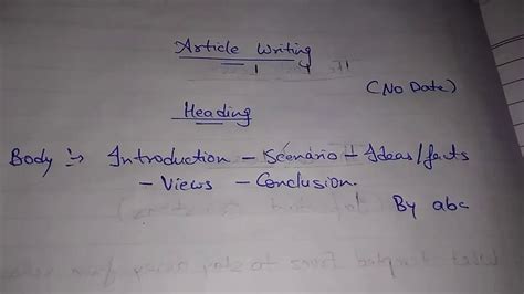 article writing in english for class 12