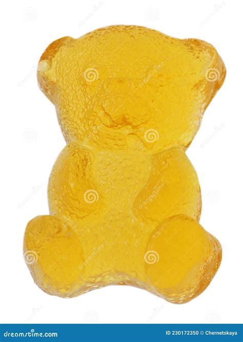 Delicious Yellow Gummy Bear Candy Isolated on White Editorial Image - Image of chewy, candy ...