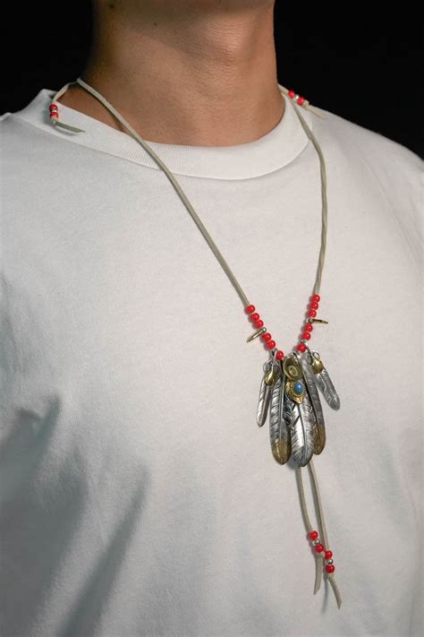 Necklace with Turquoise and Silver Feather Setup | Artes