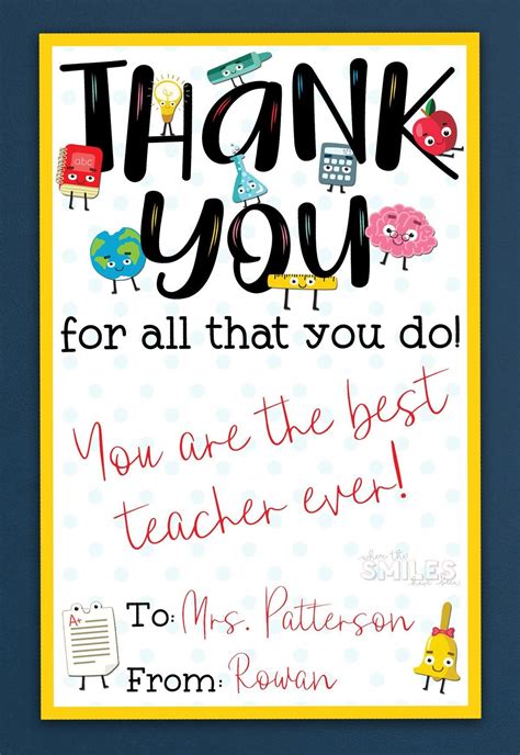 FREE Teacher Appreciation Thank You Printable - Two Versions! | Teacher appreciation quotes ...