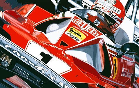 Ferrari, vintage, art, formula one, nikki lauda for, niki lauda HD ...