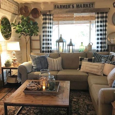 135 Best Farmhouse Living Room Decor Ideas That Make You Feel In ...