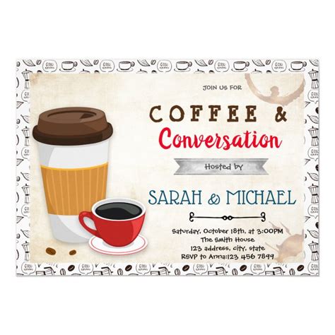 Coffee and conversation party invitation | Zazzle.com